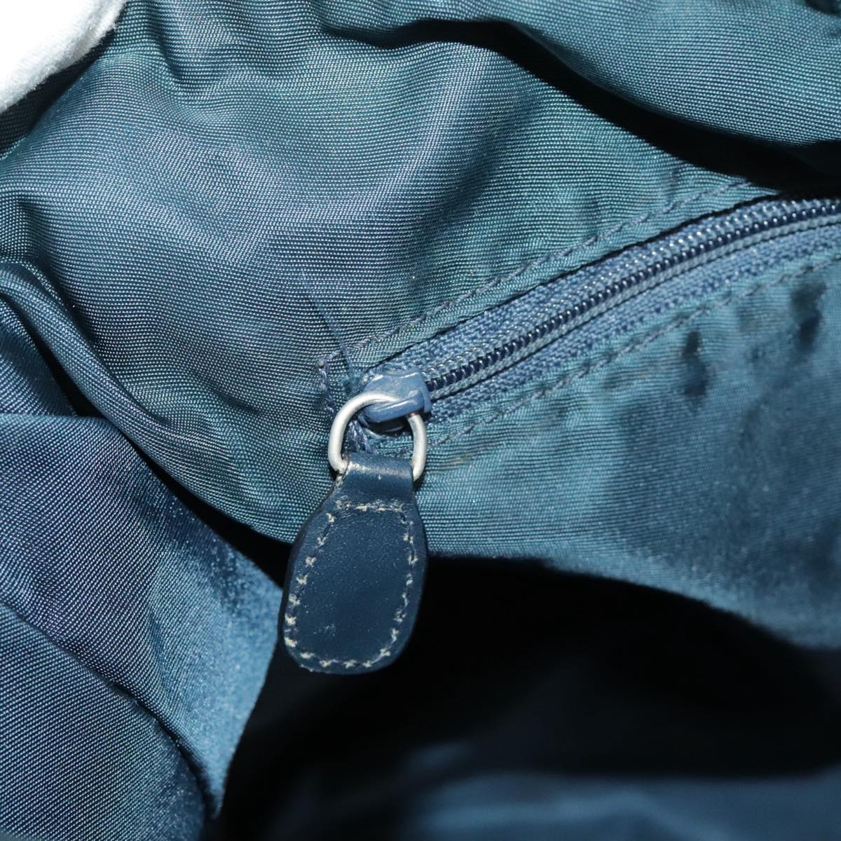 Christian Dior Trotter Canvas Shoulder Bag Navy Silver Auth bs19758