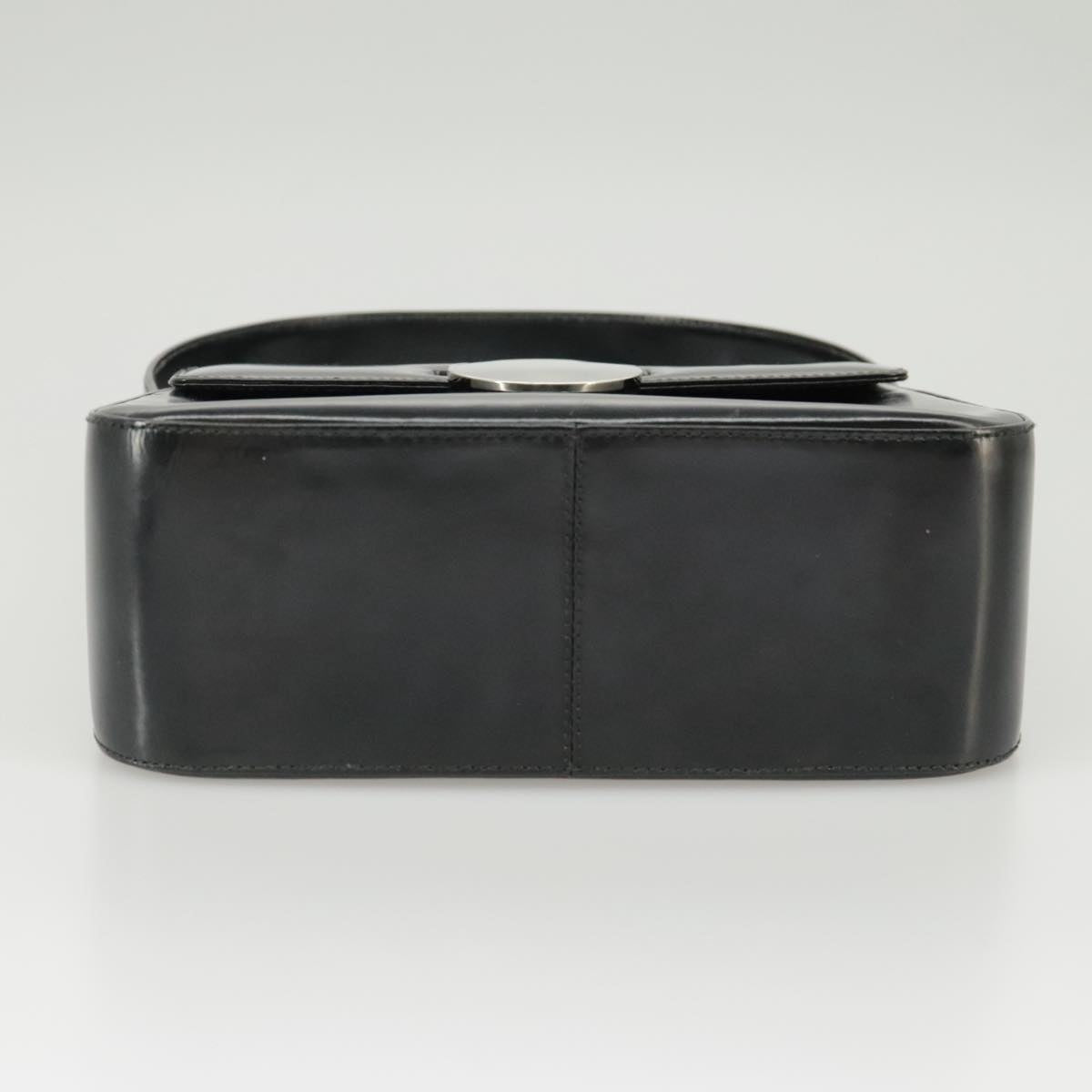 Salvatore Ferragamo Hand Bag Leather 2way Black Silver Auth bs19766