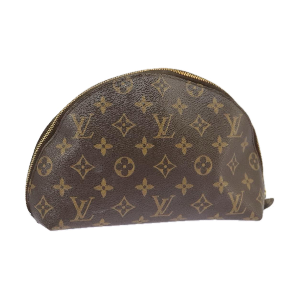 LOUIS VUITTON Monogram Trousse Demi Ronde Cosmetic Pouch M47520 LV Auth bs19805