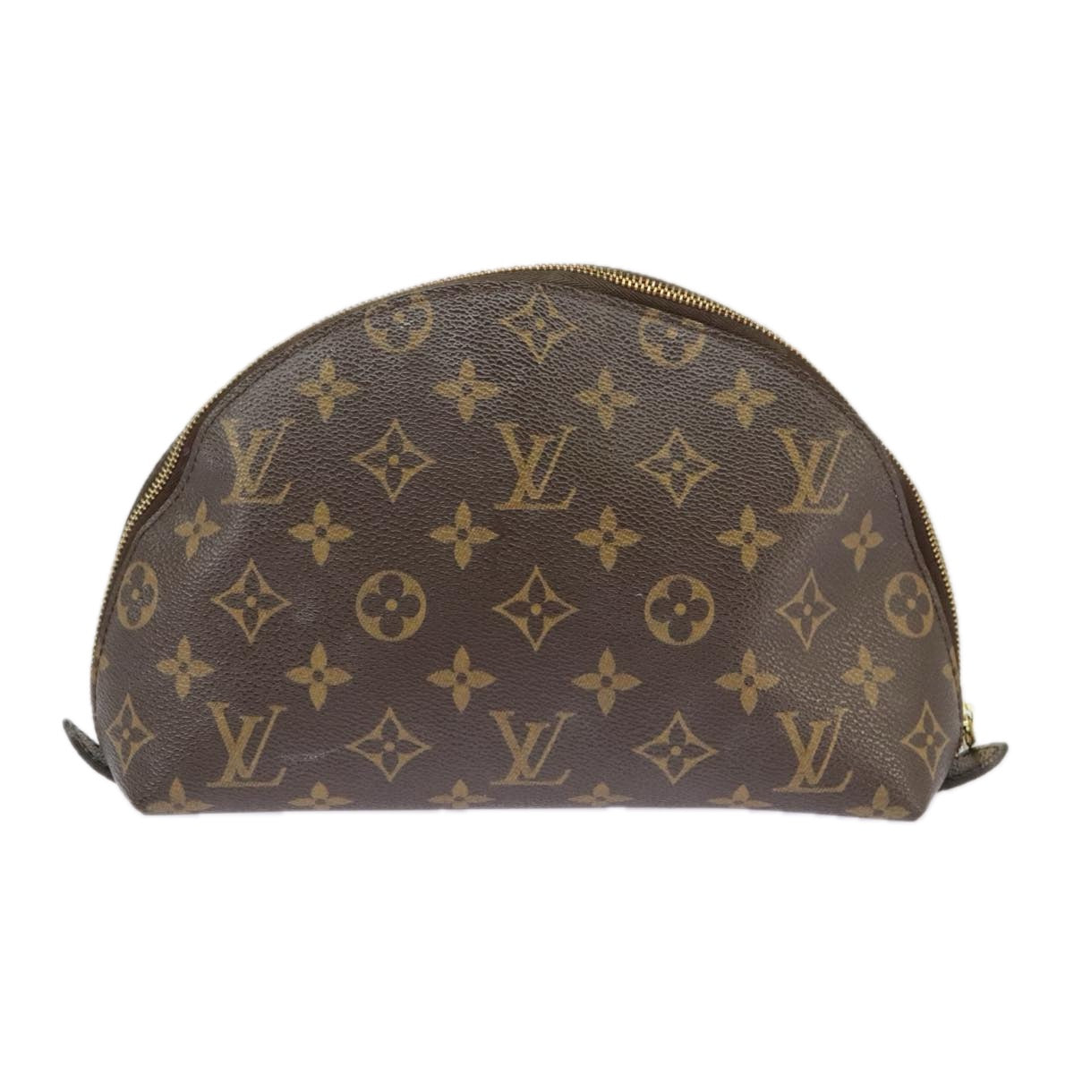 LOUIS VUITTON Monogram Trousse Demi Ronde Cosmetic Pouch M47520 LV Auth bs19805