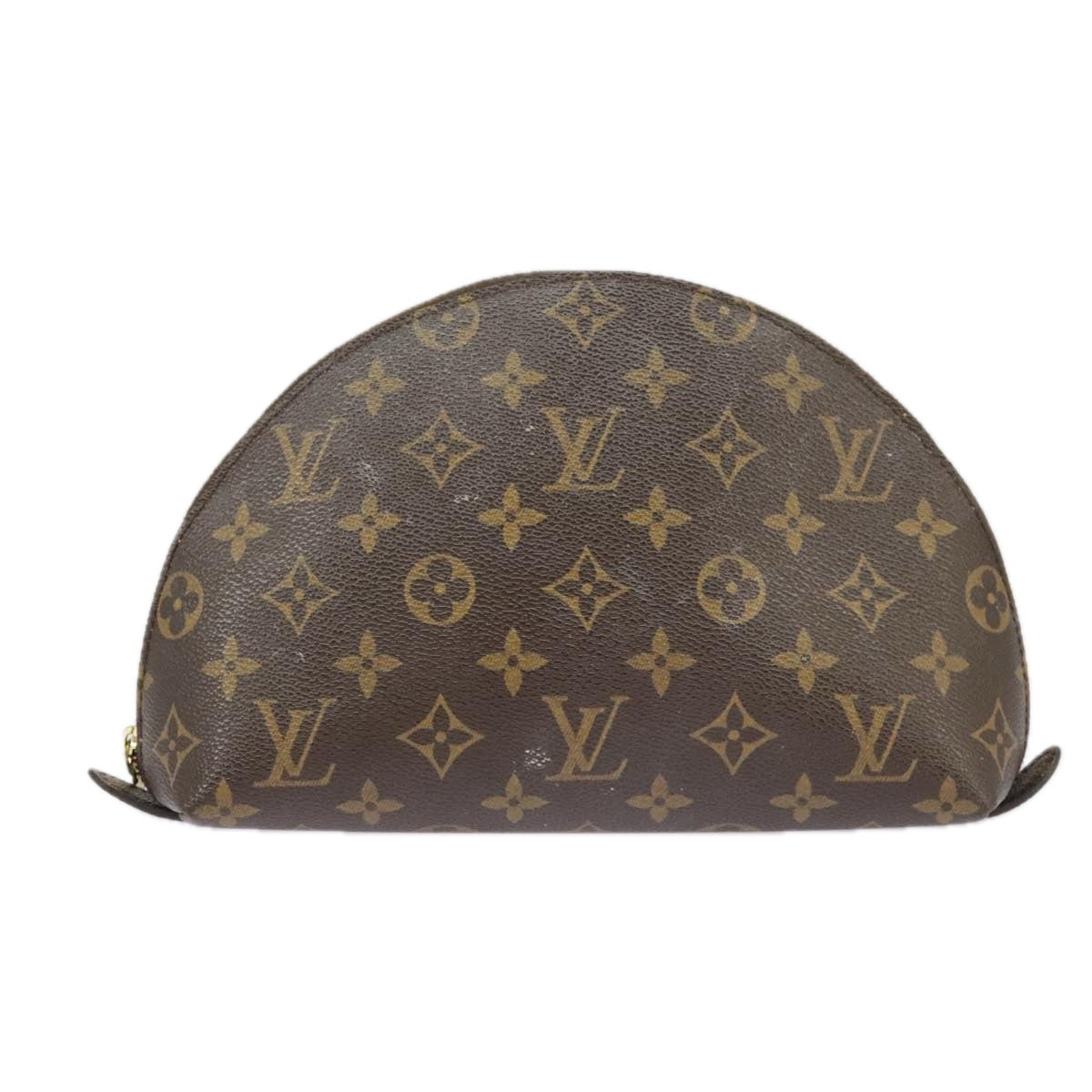 LOUIS VUITTON Monogram Trousse Demi Ronde Cosmetic Pouch M47520 LV Auth bs19805