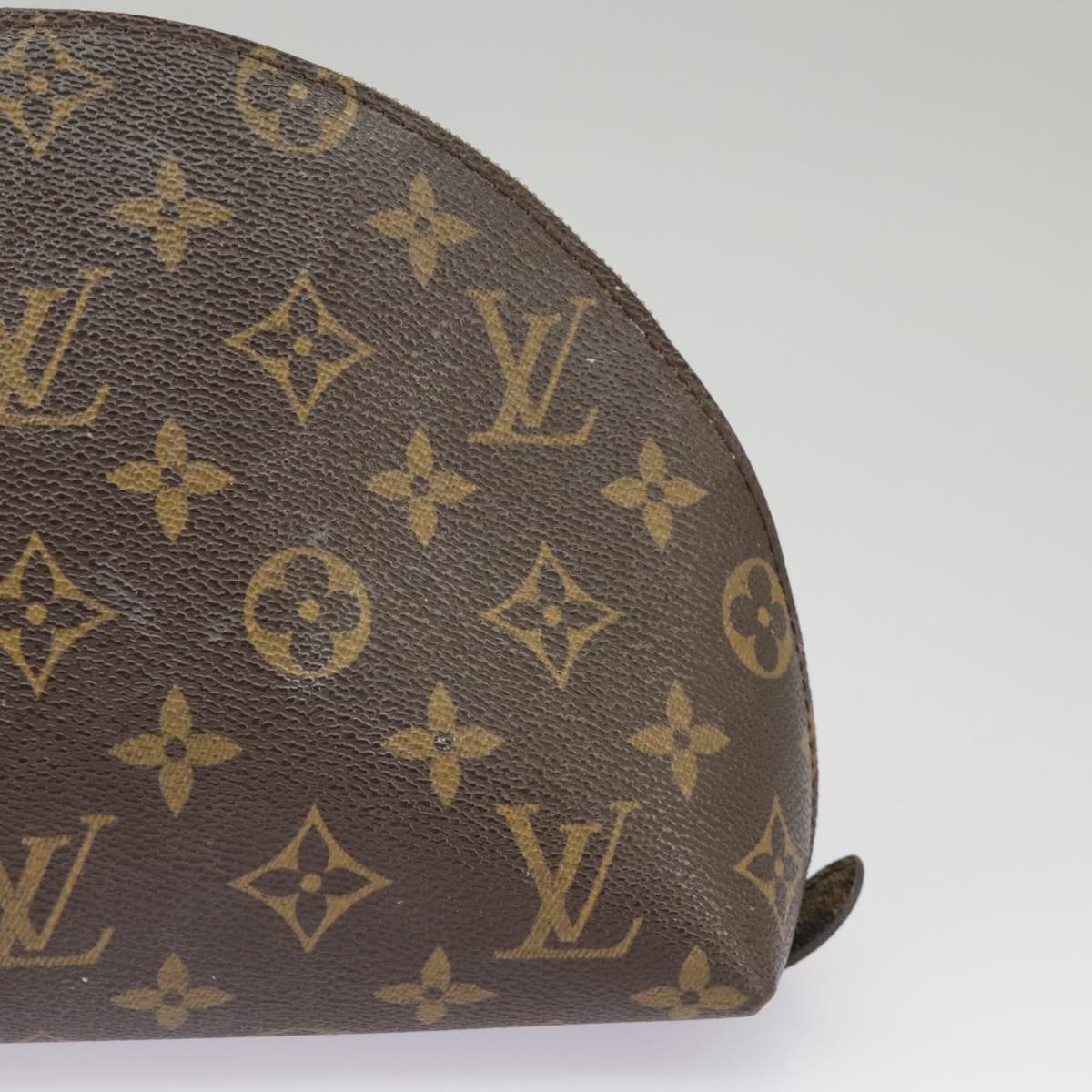 LOUIS VUITTON Monogram Trousse Demi Ronde Cosmetic Pouch M47520 LV Auth bs19805