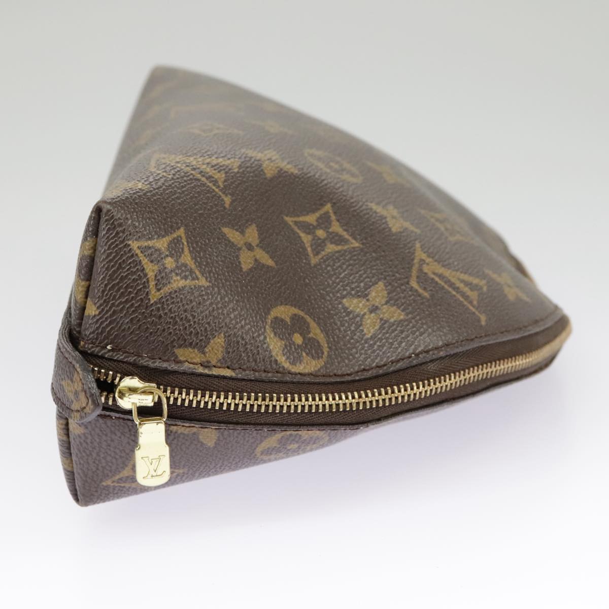 LOUIS VUITTON Monogram Trousse Demi Ronde Cosmetic Pouch M47520 LV Auth bs19805