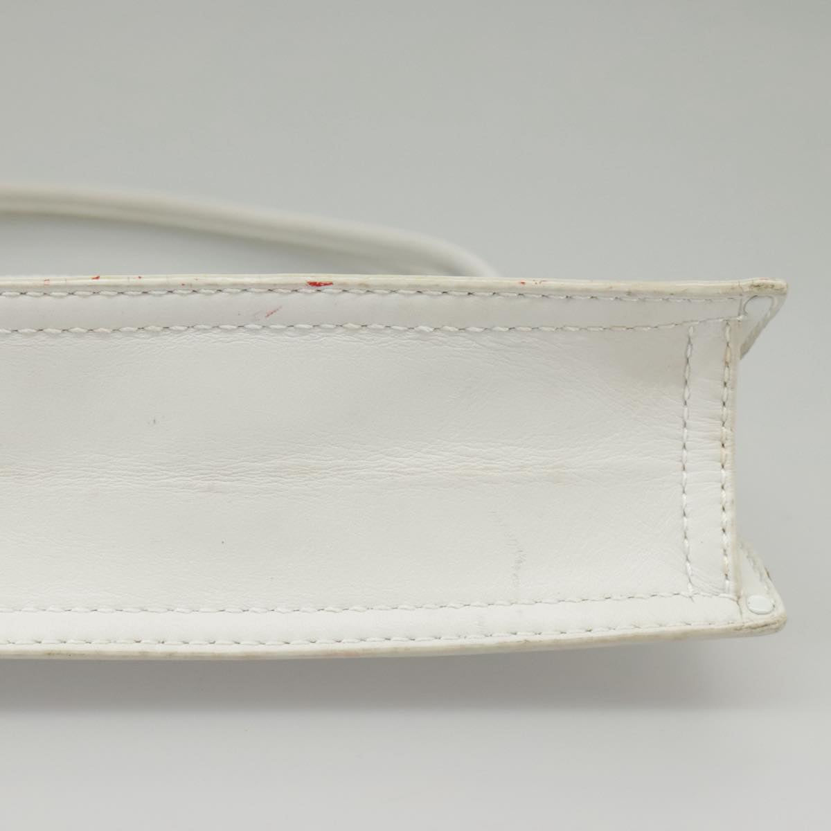 LOEWE Shoulder Bag Leather White Silver Auth bs19840