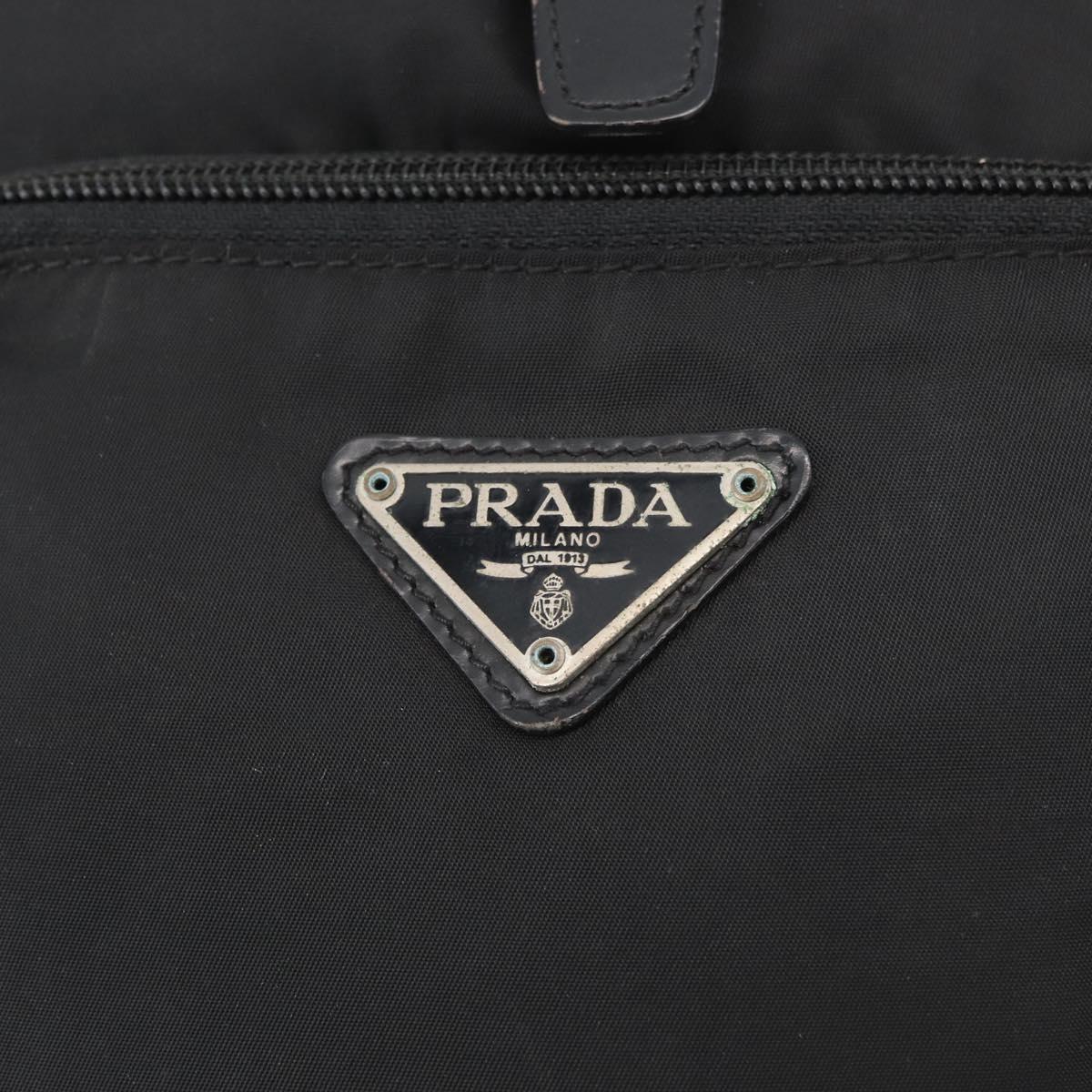 PRADA Backpack Nylon Black Silver Auth bs19849