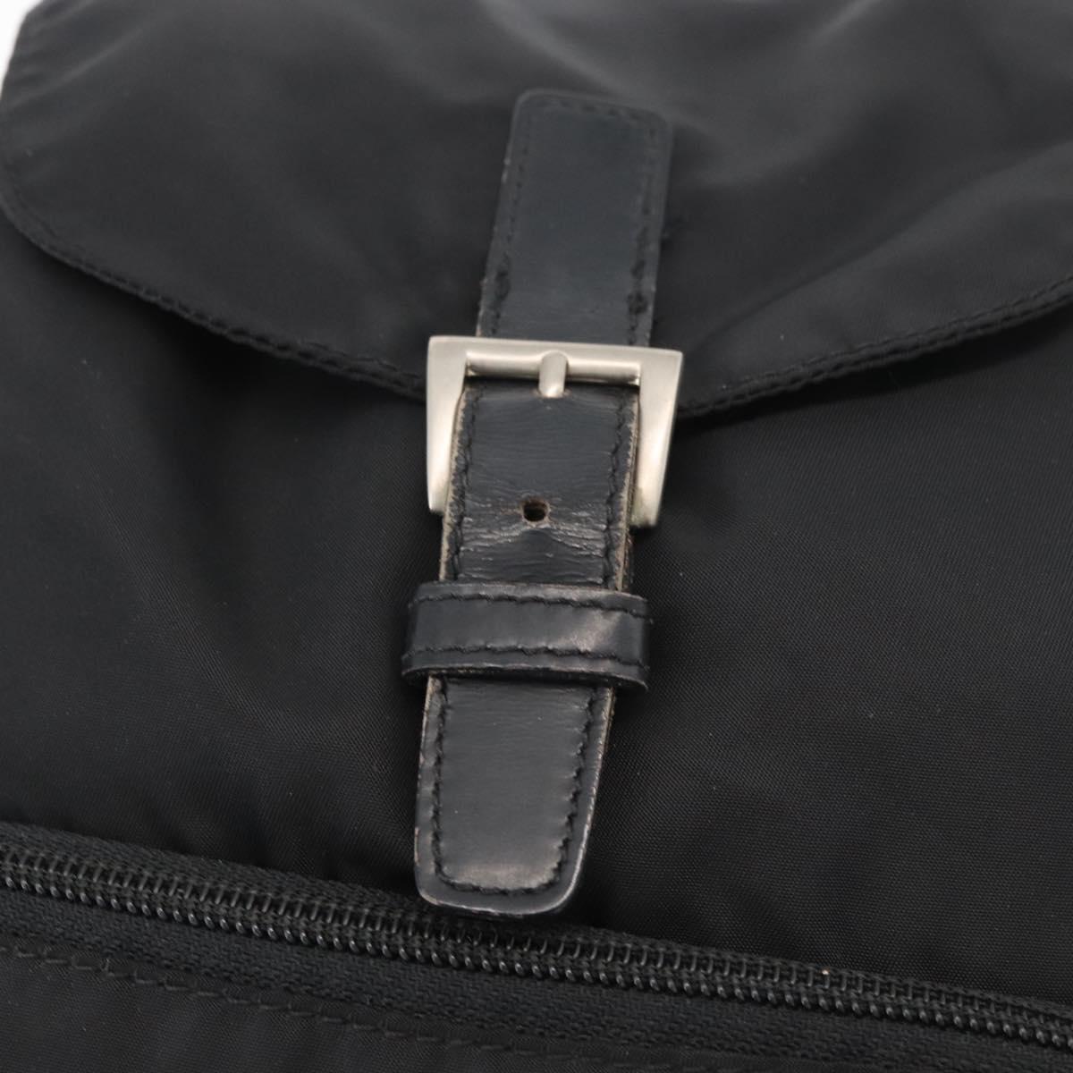 PRADA Backpack Nylon Black Silver Auth bs19849
