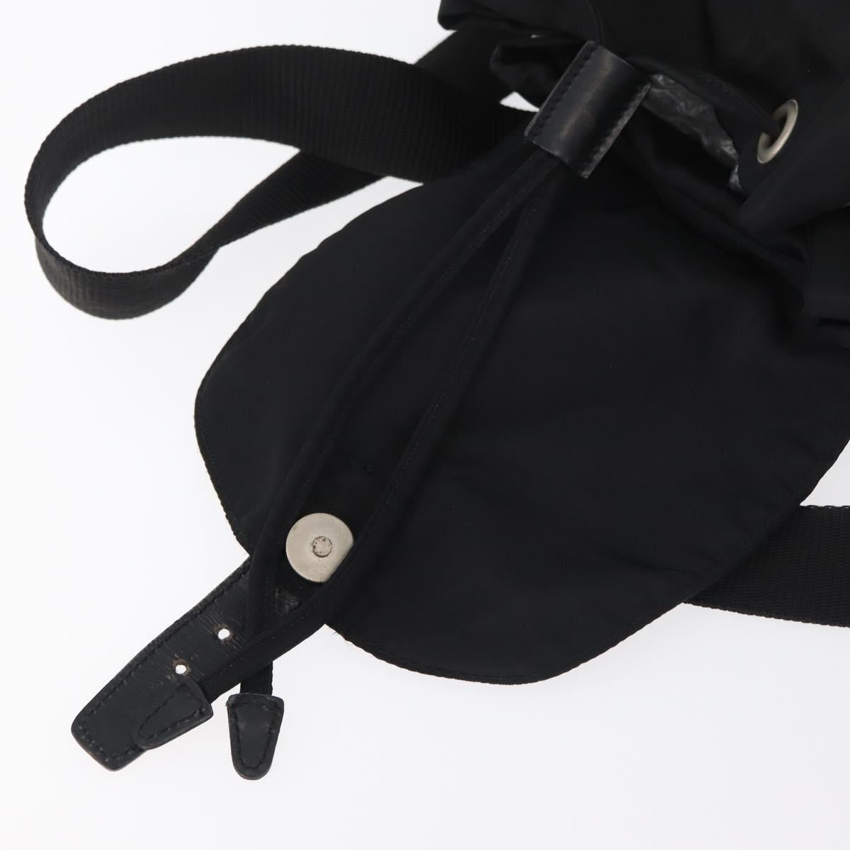 PRADA Backpack Nylon Black Silver Auth bs19849