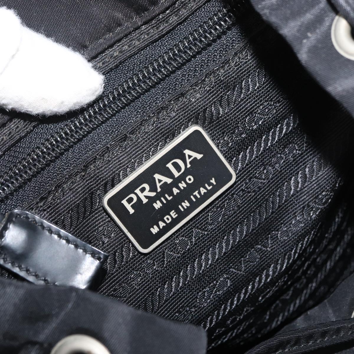 PRADA Backpack Nylon Black Silver Auth bs19849