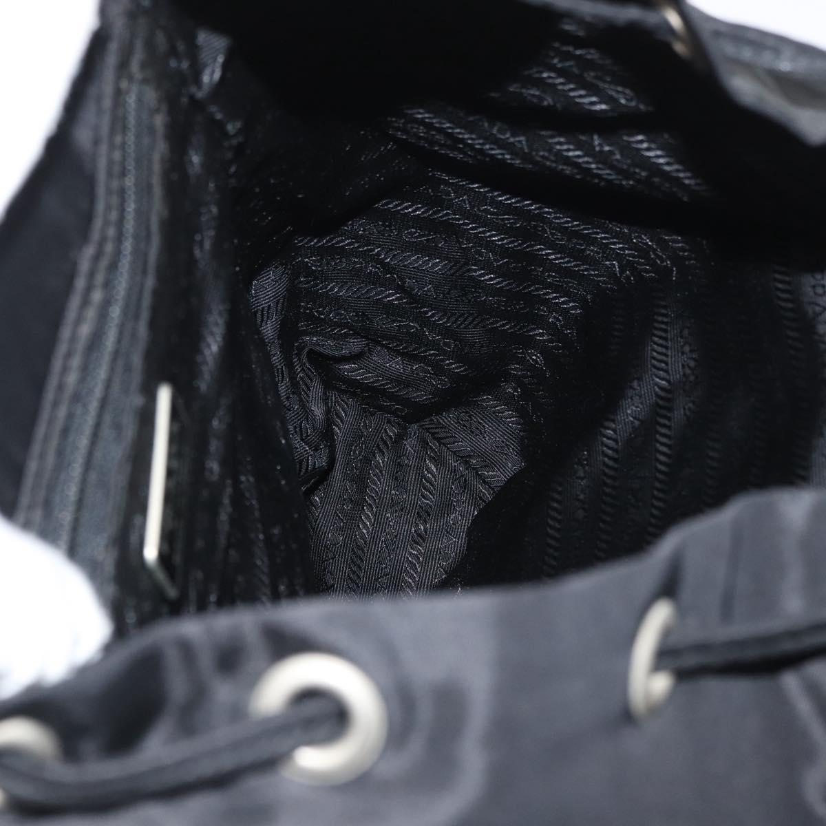 PRADA Backpack Nylon Black Silver Auth bs19849