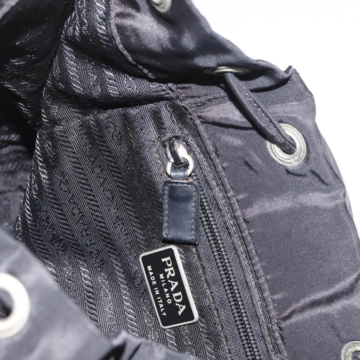 PRADA Backpack Nylon Black Silver Auth bs19849