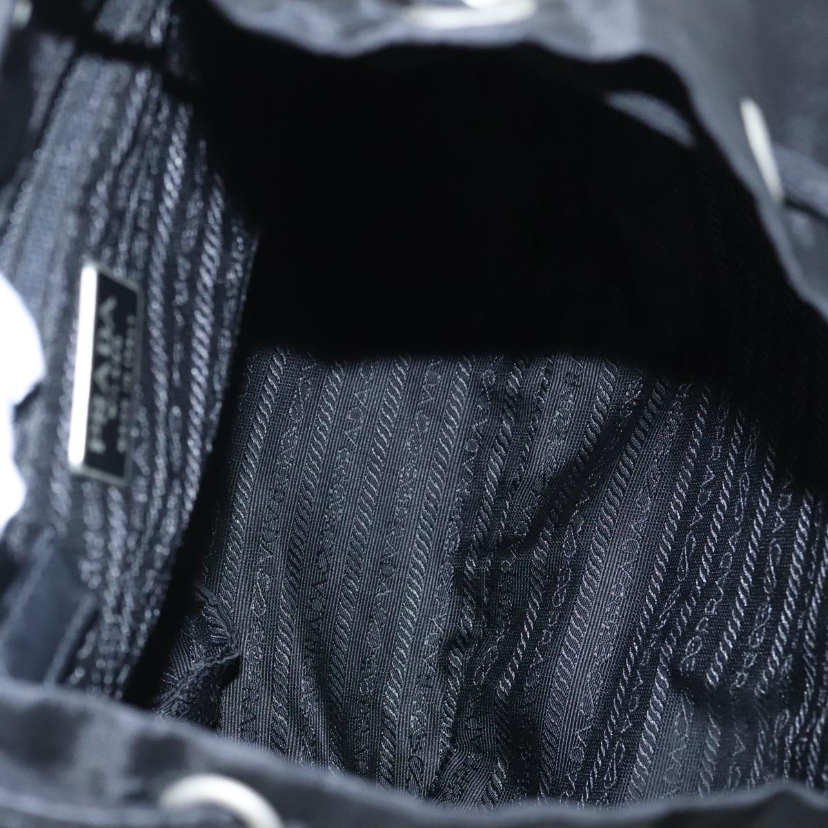 PRADA Backpack Nylon Black Silver Auth bs19849