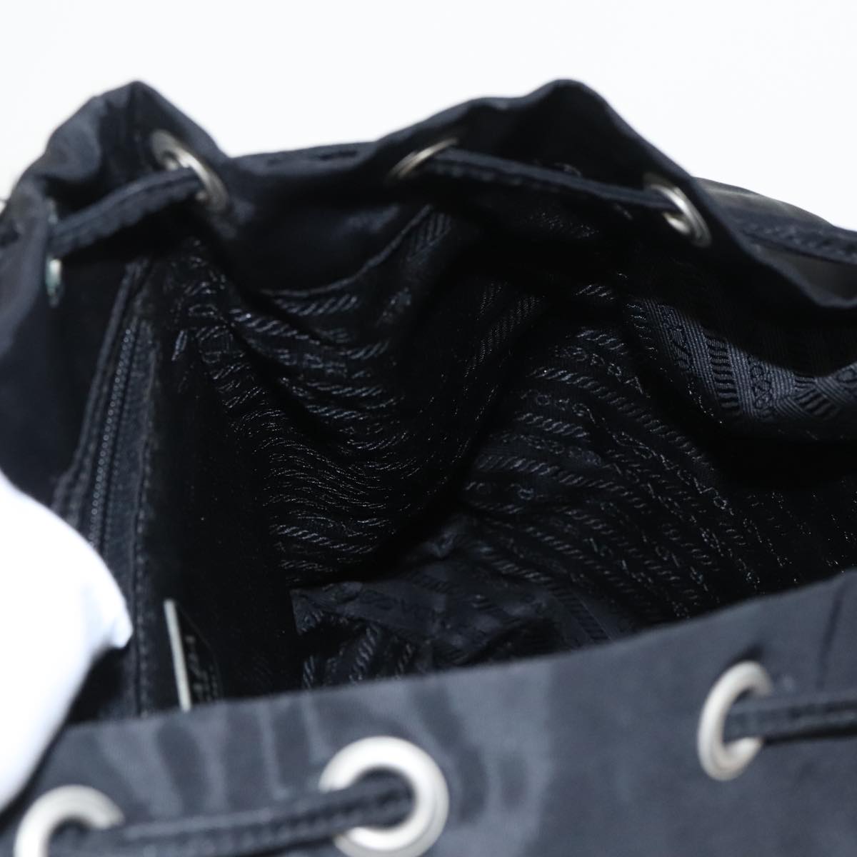 PRADA Backpack Nylon Black Silver Auth bs19849