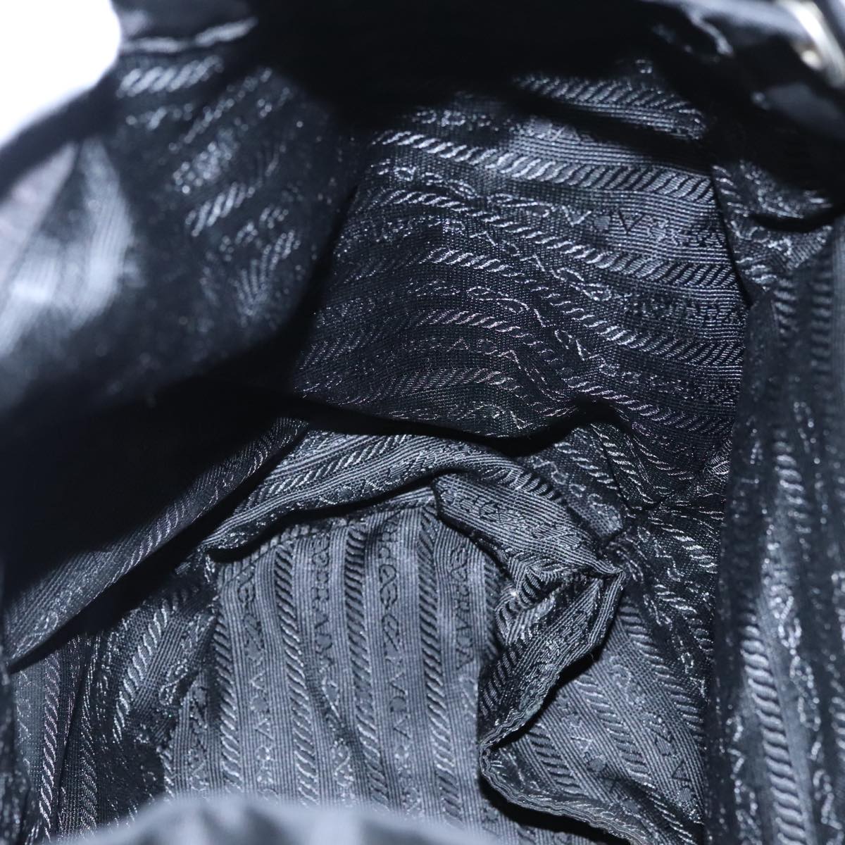 PRADA Backpack Nylon Black Silver Auth bs19849