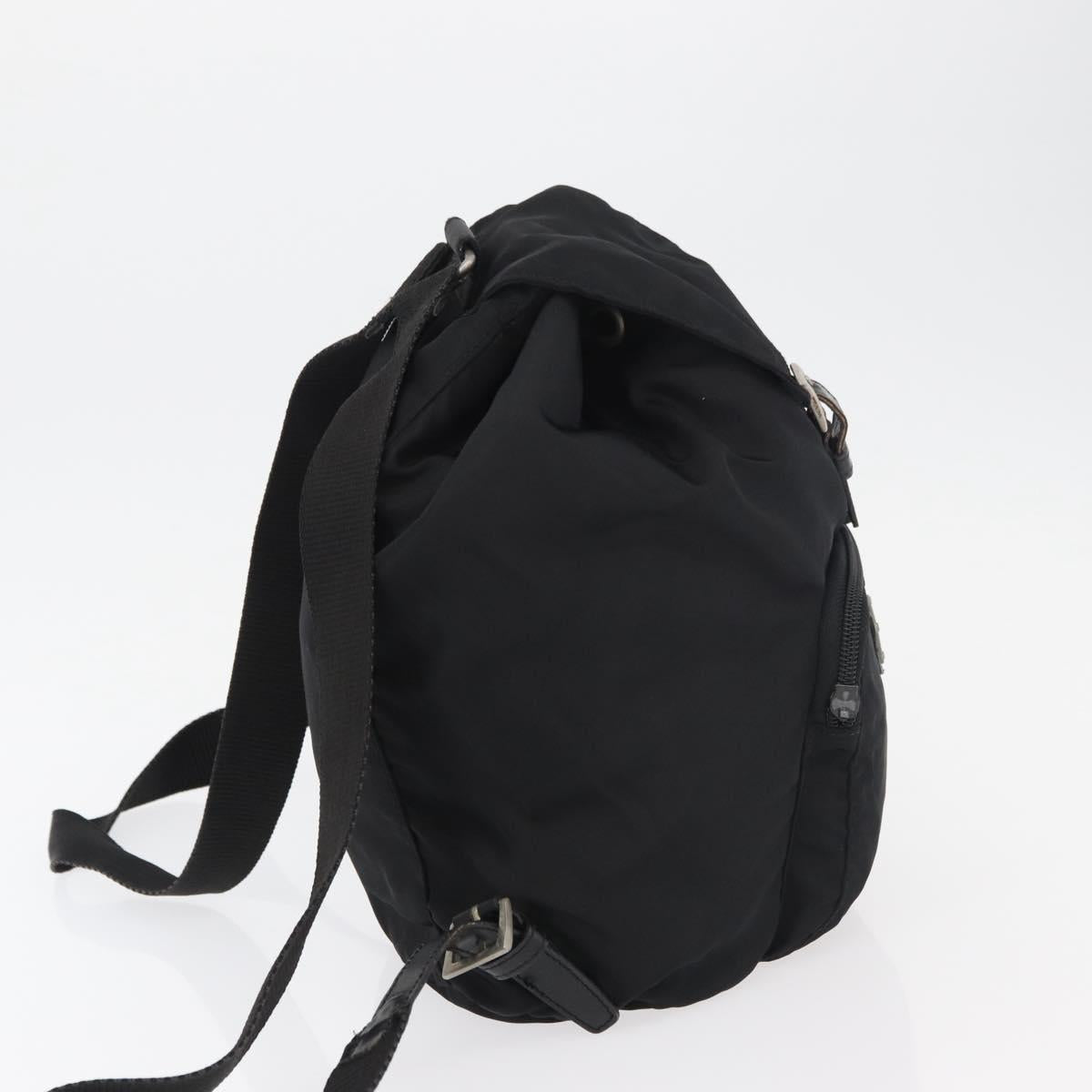 PRADA Backpack Nylon Black Silver Auth bs19849