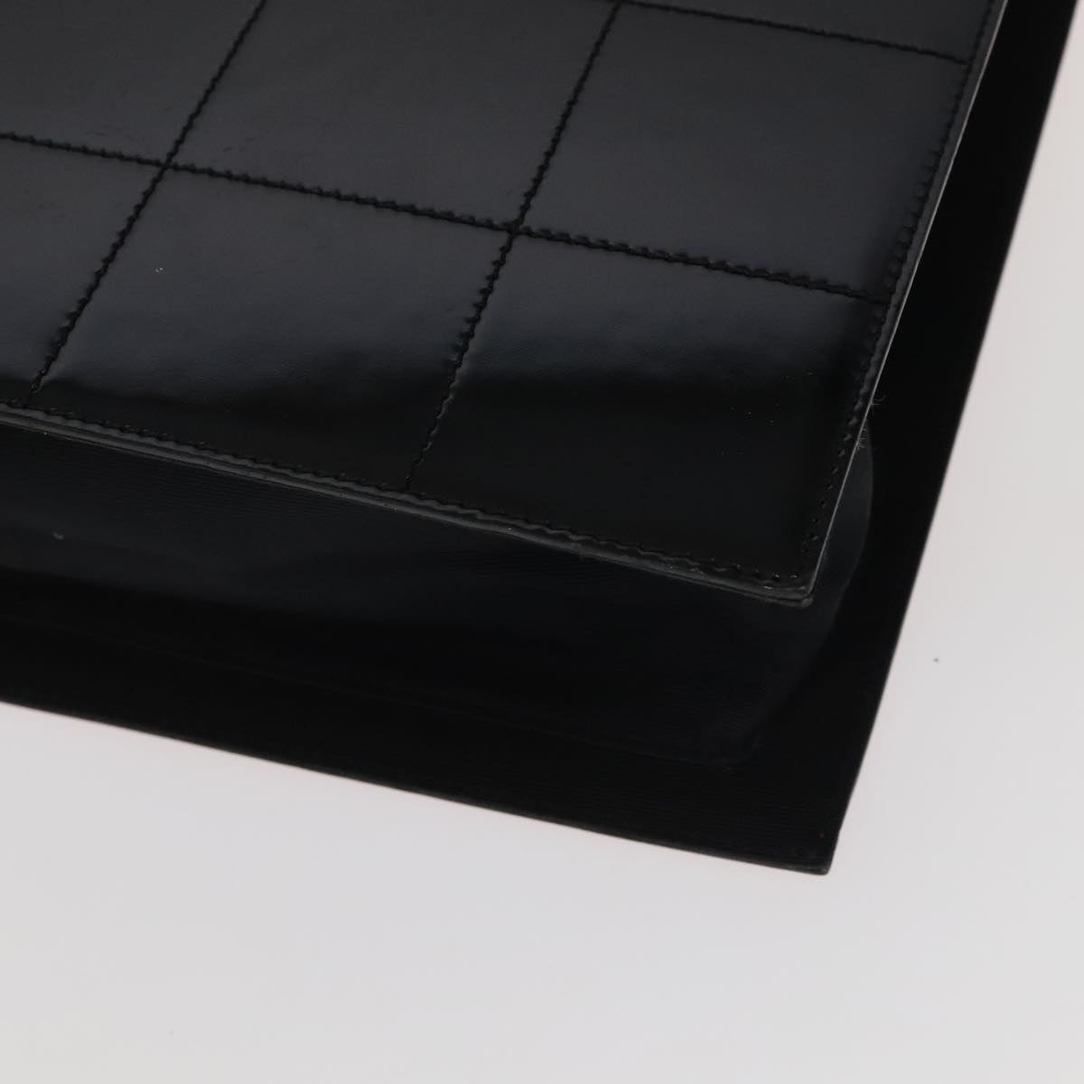 CHANEL Mademoiselle Choco Bar line Tote Bag Leather Red CC Auth bs19852V