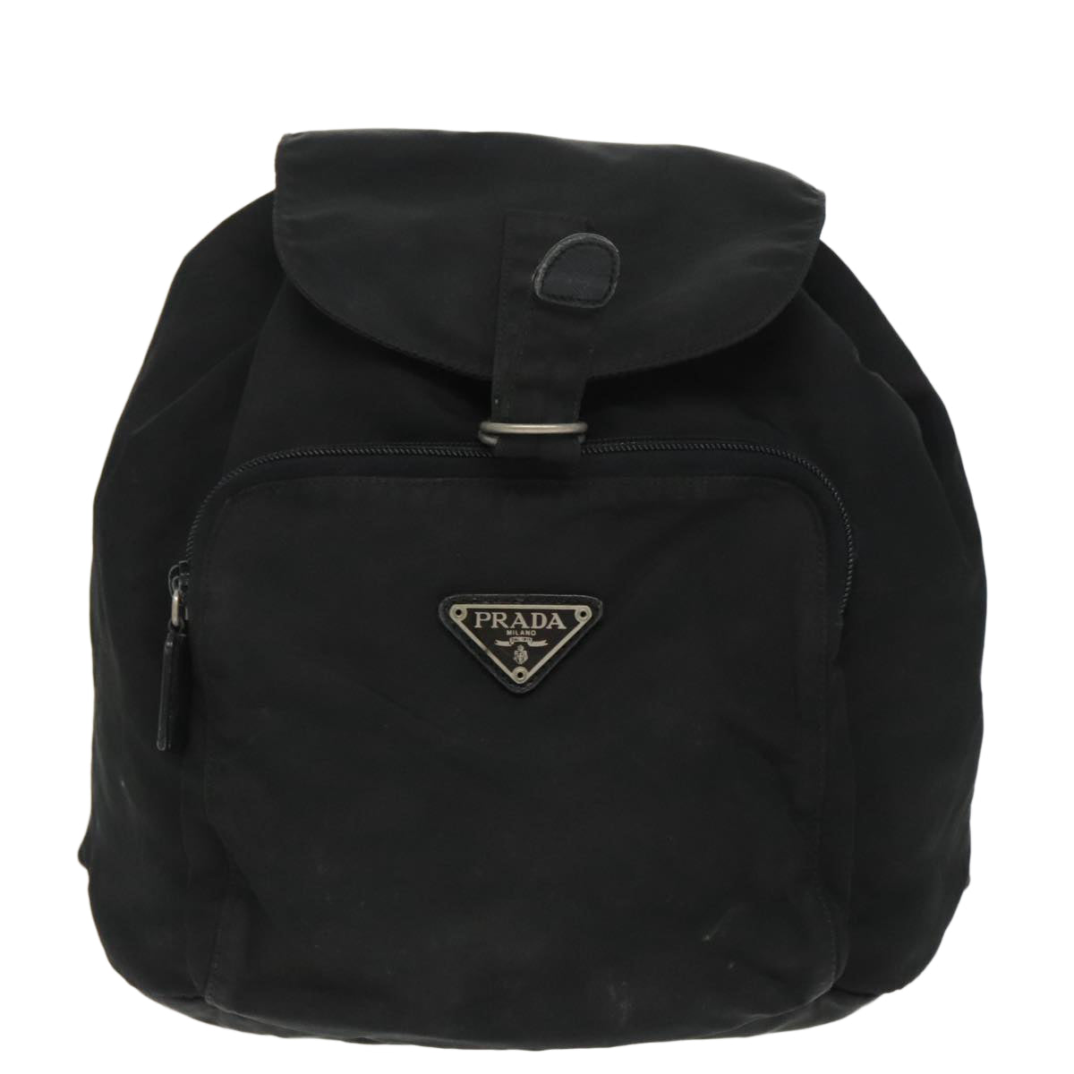 PRADA Backpack Nylon Black Silver Auth bs19860