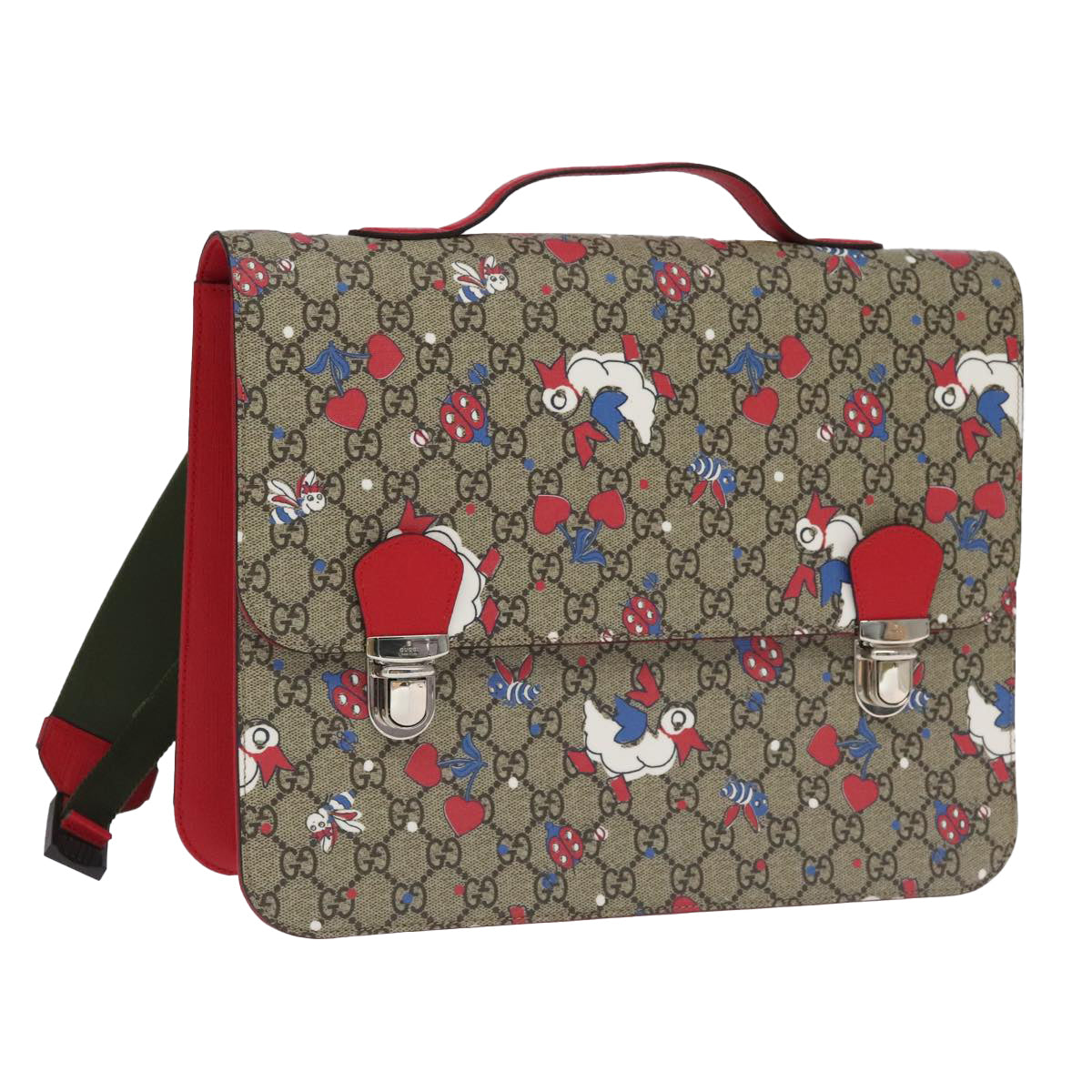 GUCCI GG Supreme Children's Backpack PVC Beige Red 410791 Auth bs19870A