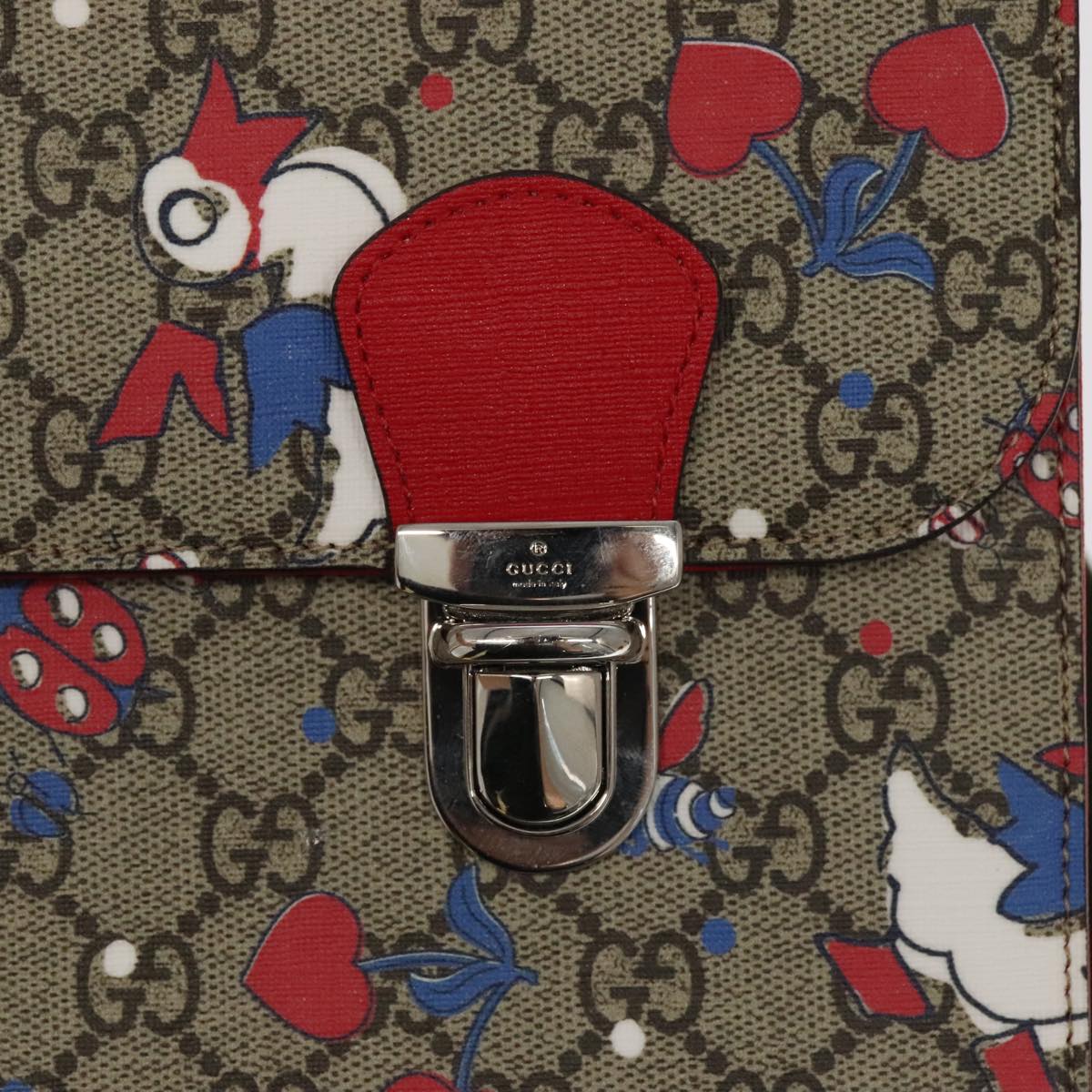 GUCCI GG Supreme Children's Backpack PVC Beige Red 410791 Auth bs19870A