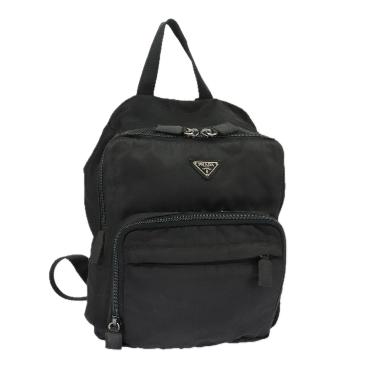 PRADA Backpack Nylon Black Silver Auth bs19892