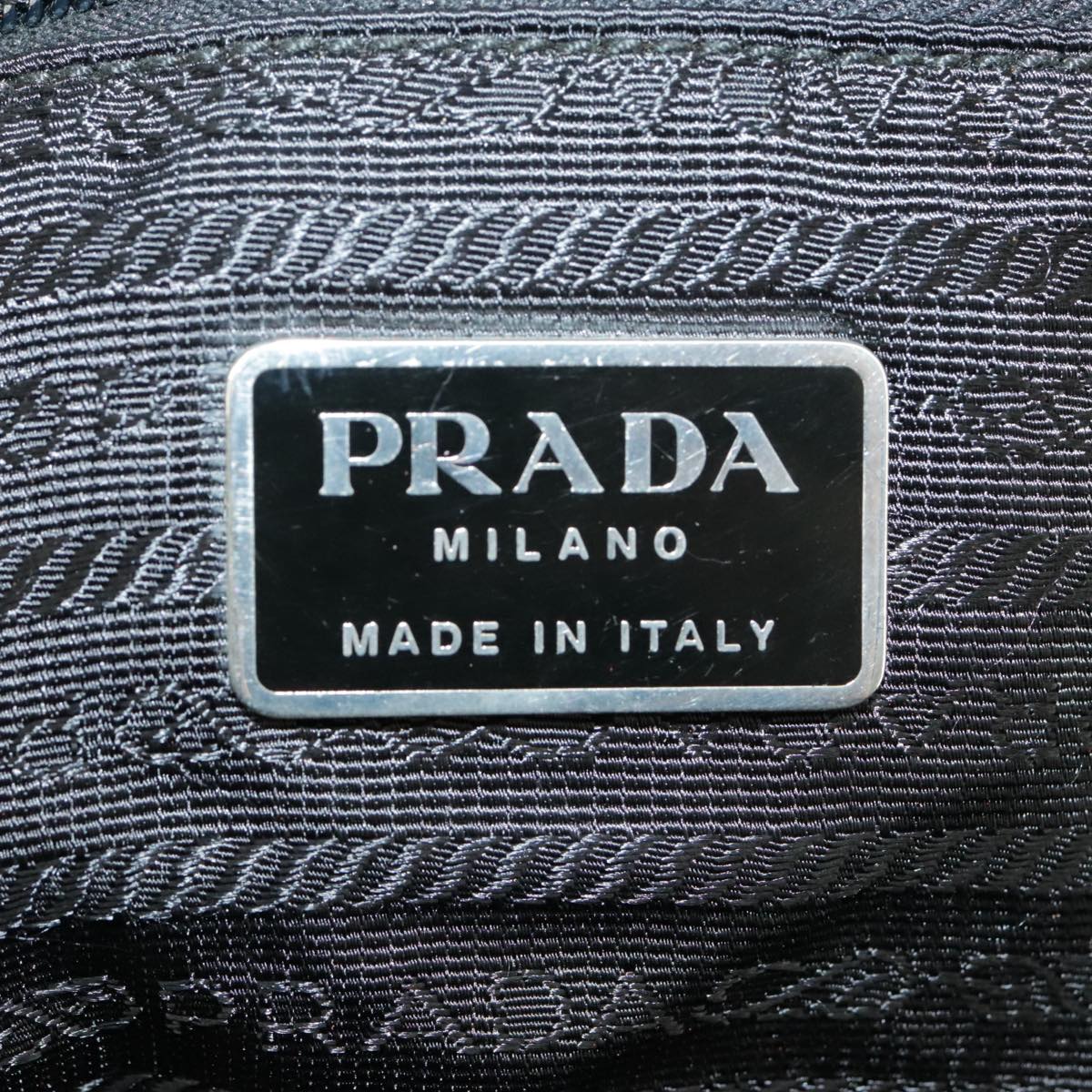 PRADA Backpack Nylon Black Silver Auth bs19892