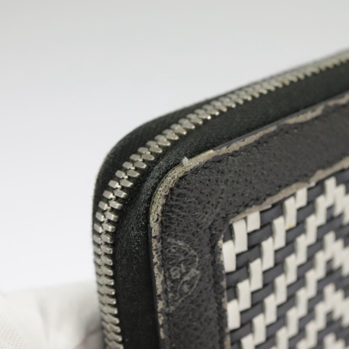 Berluti Long Wallet Leather Black Blue white Auth bs19900