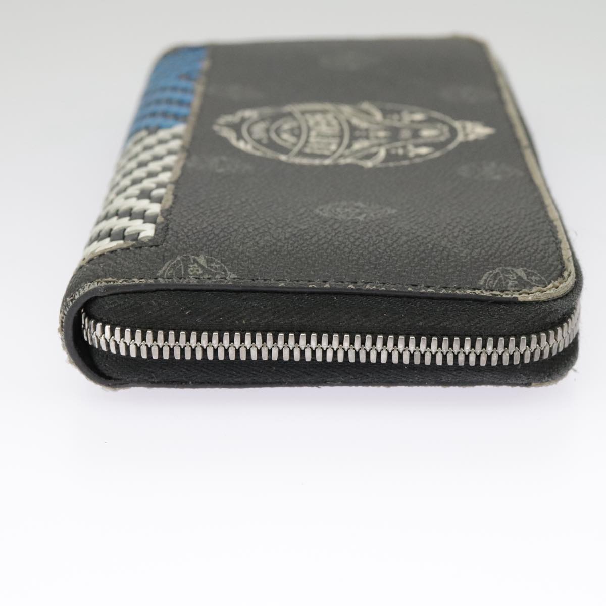 Berluti Long Wallet Leather Black Blue white Auth bs19900