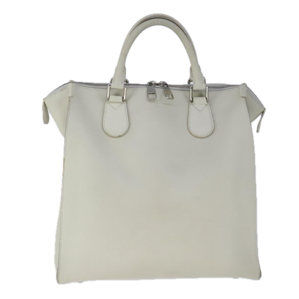 LOUIS VUITTON Naxos Cabas Hand Bag Leather White M95887 LV Auth bs19946