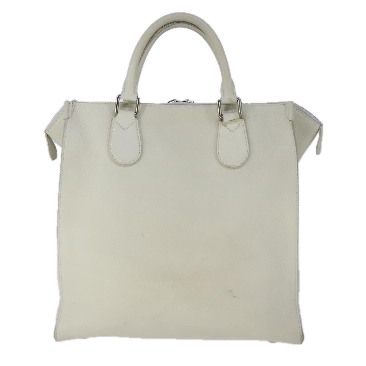 LOUIS VUITTON Naxos Cabas Hand Bag Leather White M95887 LV Auth bs19946