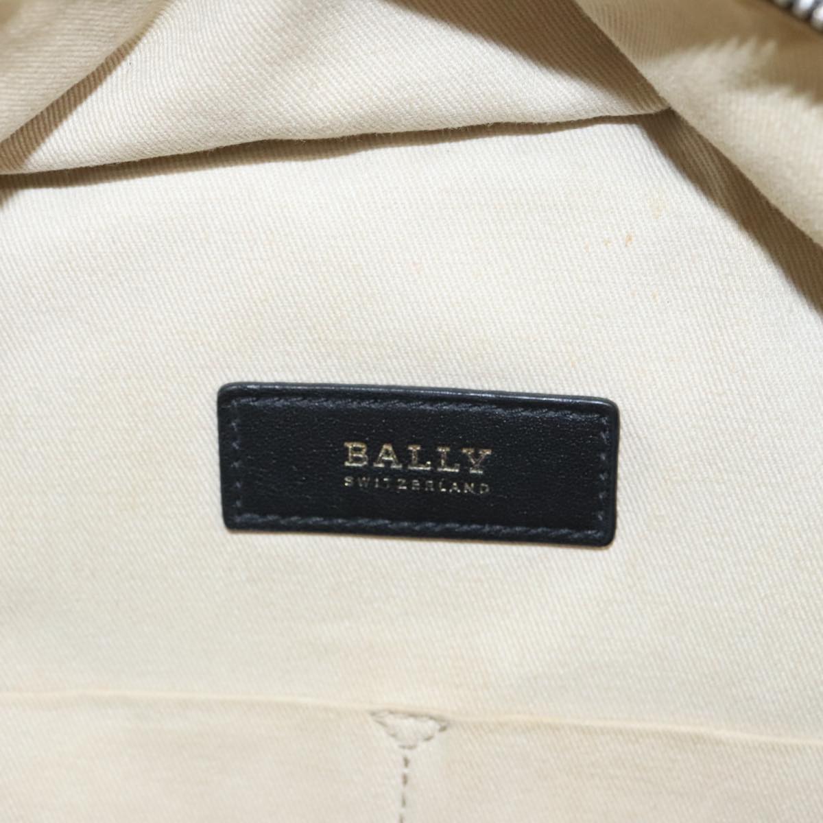 BALLY Backpack Leather Black Gold Auth bs19983