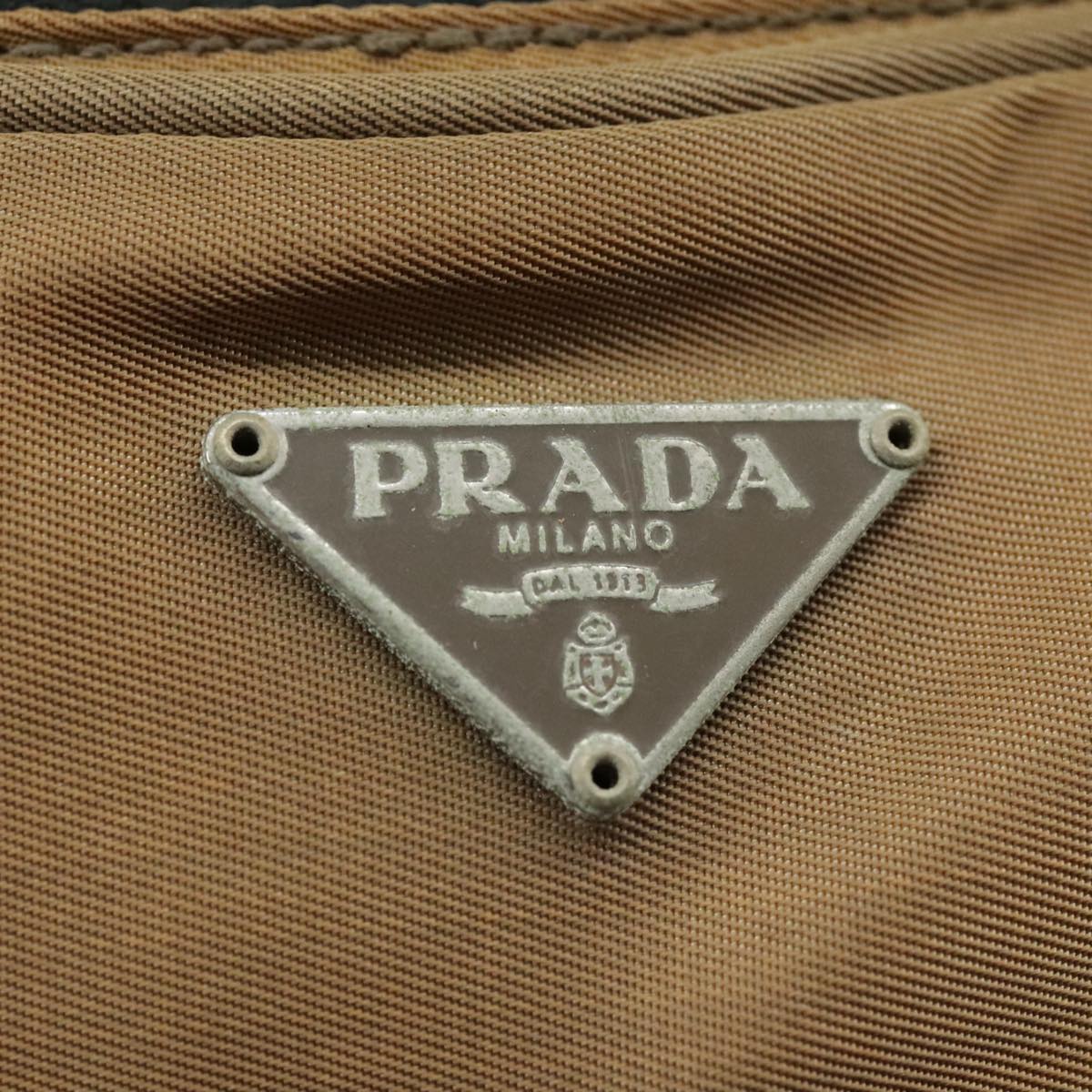 PRADA Shoulder Bag Nylon Beige Auth bs20005