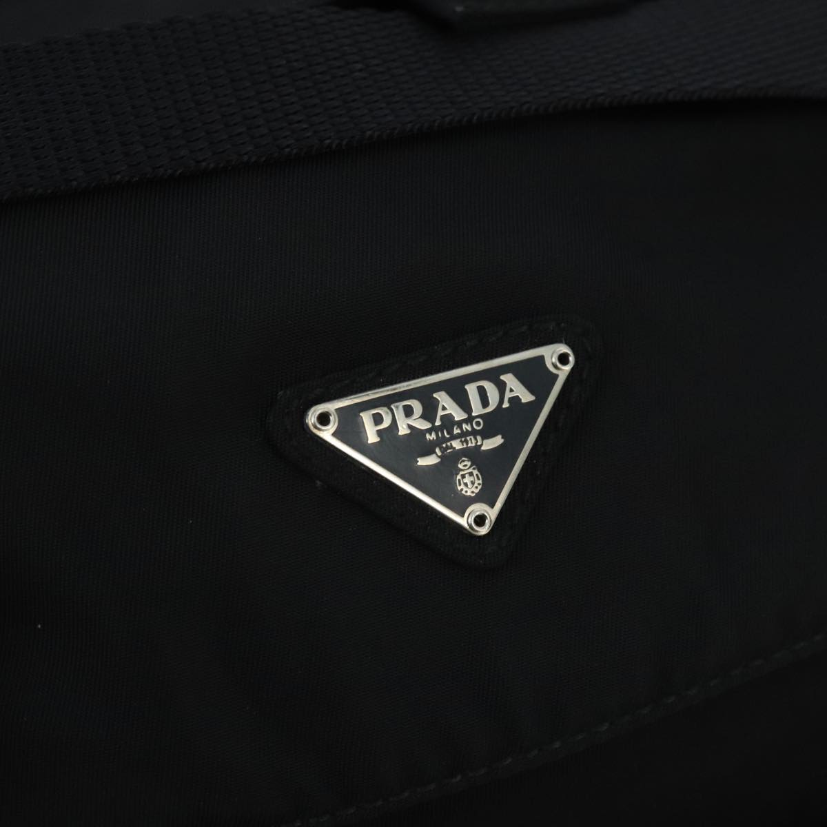 PRADA Backpack Nylon Black Silver Auth bs20007