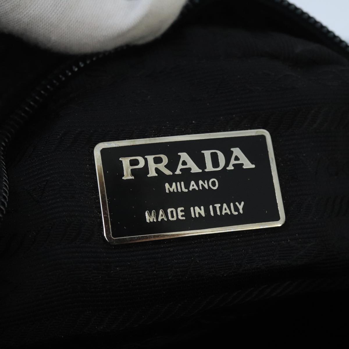 PRADA Backpack Nylon Black Silver Auth bs20007