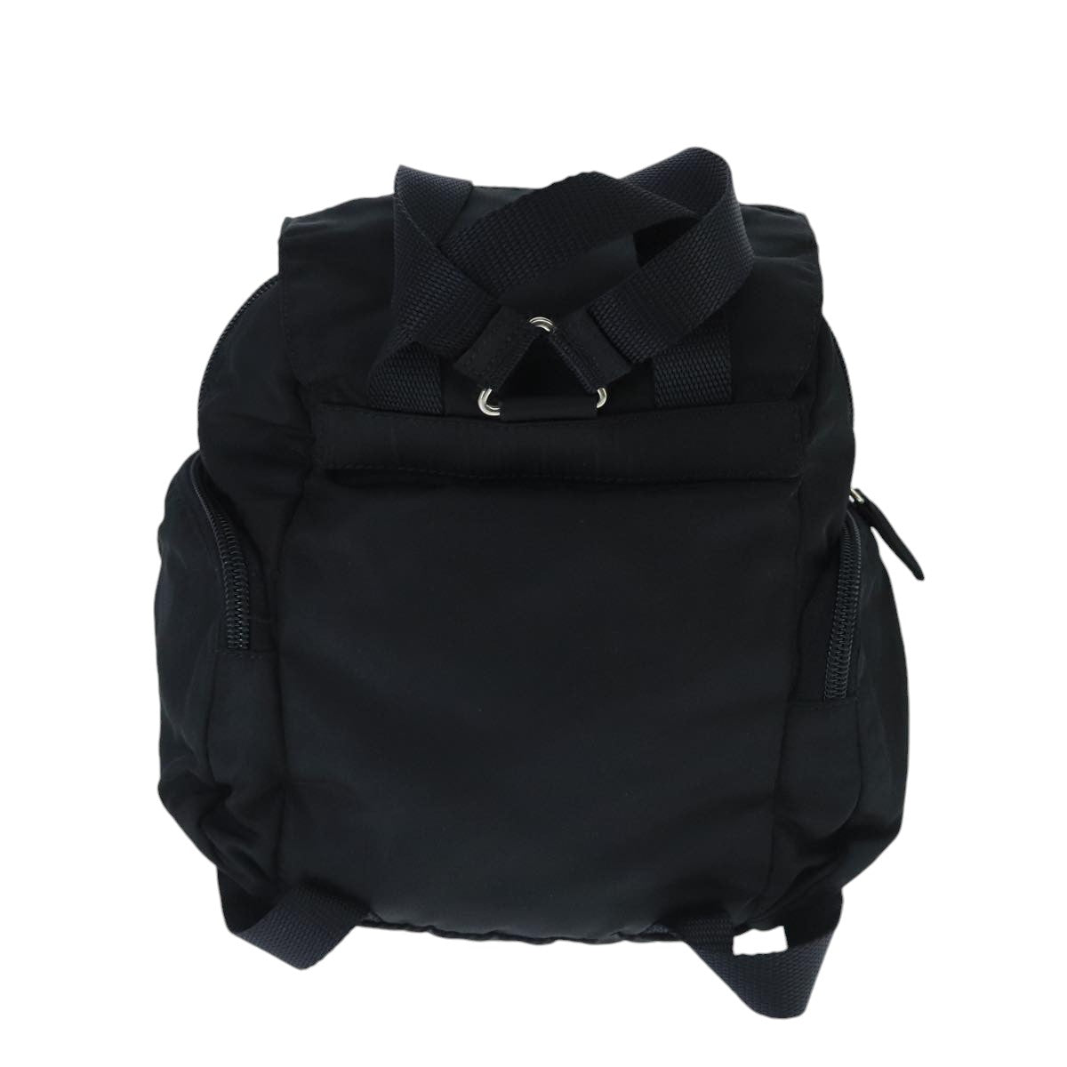 PRADA Backpack Nylon Black Silver Auth bs20007