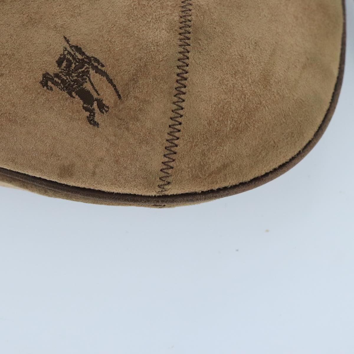 BURBERRY Blue Label Shoulder Bag Suede Brown Silver Auth bs20013