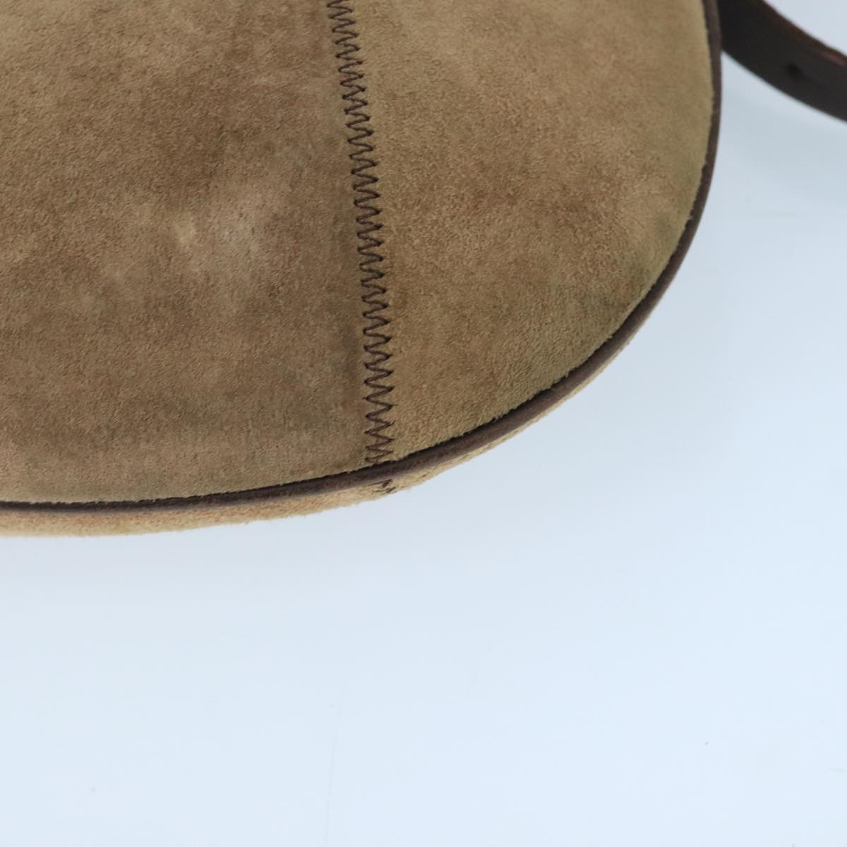 BURBERRY Blue Label Shoulder Bag Suede Brown Silver Auth bs20013