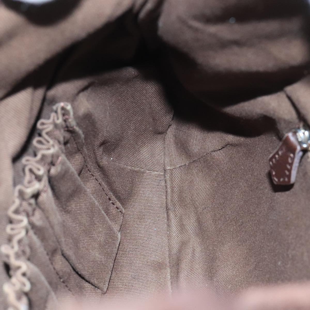 BURBERRY Blue Label Shoulder Bag Suede Brown Silver Auth bs20013