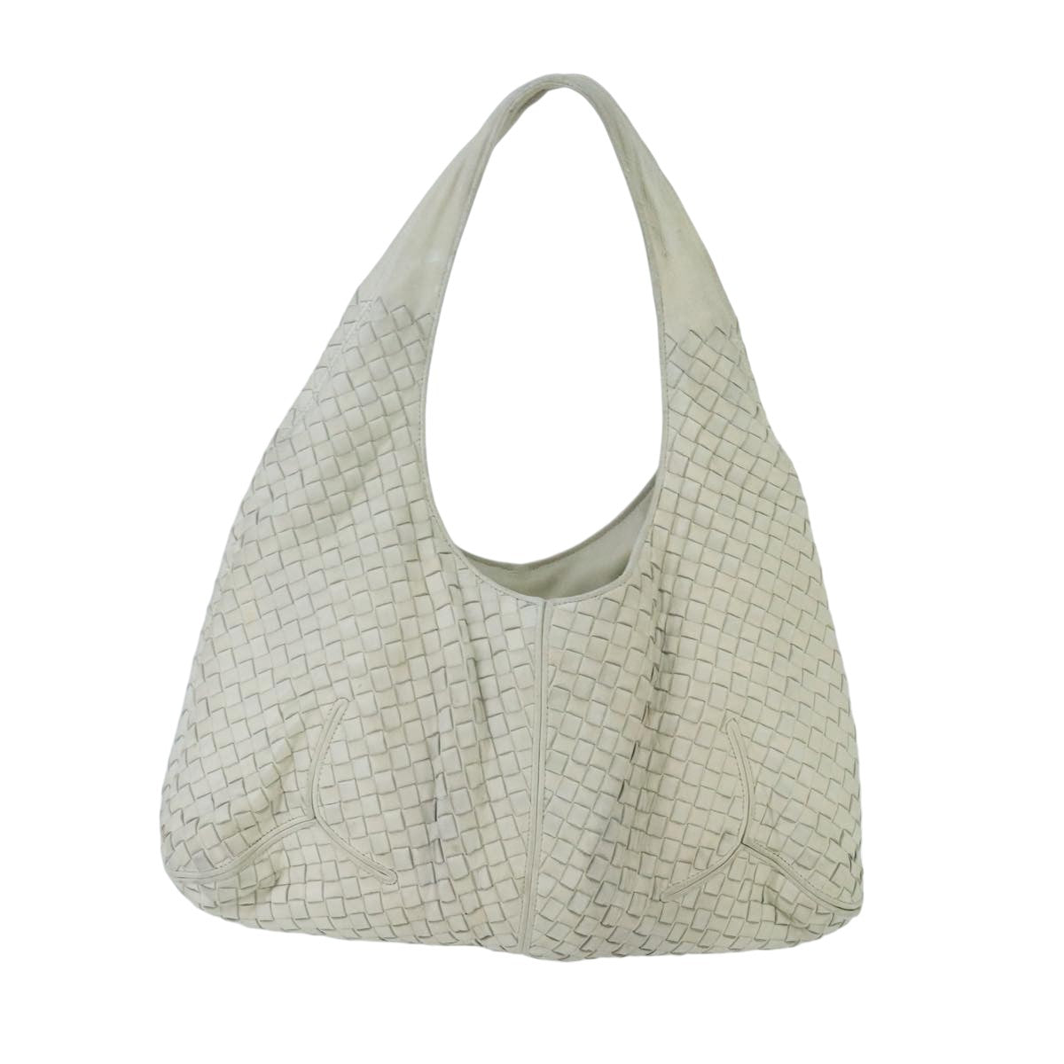 BOTTEGA VENETA INTRECCIATO Shoulder Bag Leather White 145552 Auth bs20054