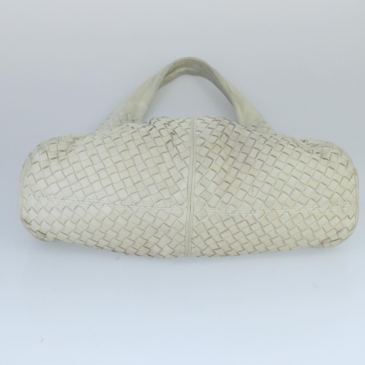 BOTTEGA VENETA INTRECCIATO Shoulder Bag Leather White 145552 Auth bs20054