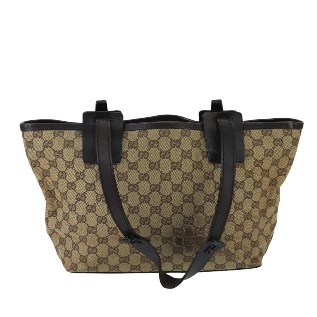 GUCCI GG Canvas Shoulder Bag Beige Auth bs20066