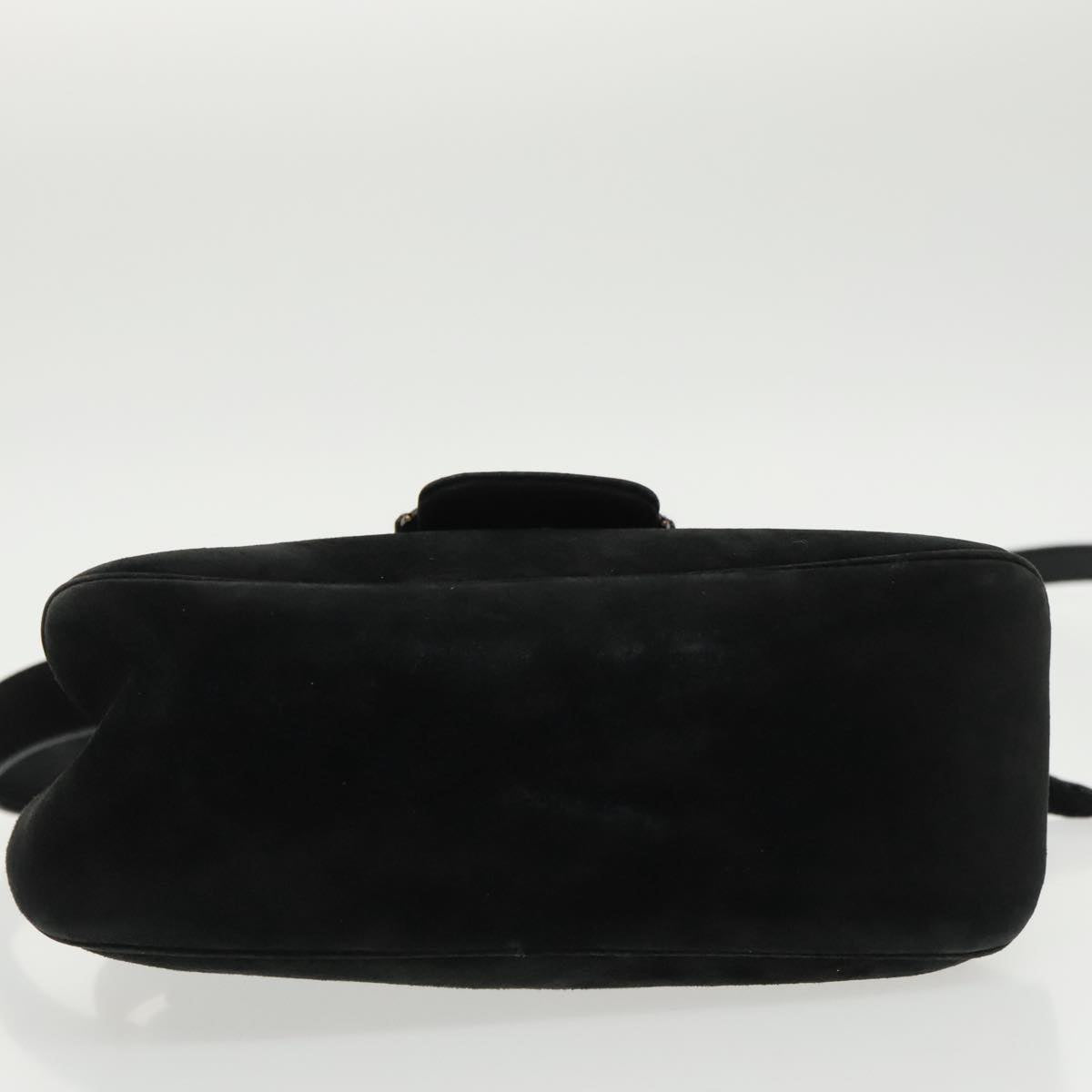 Salvatore Ferragamo Hand Bag Suede 2way Black Silver Auth bs20078