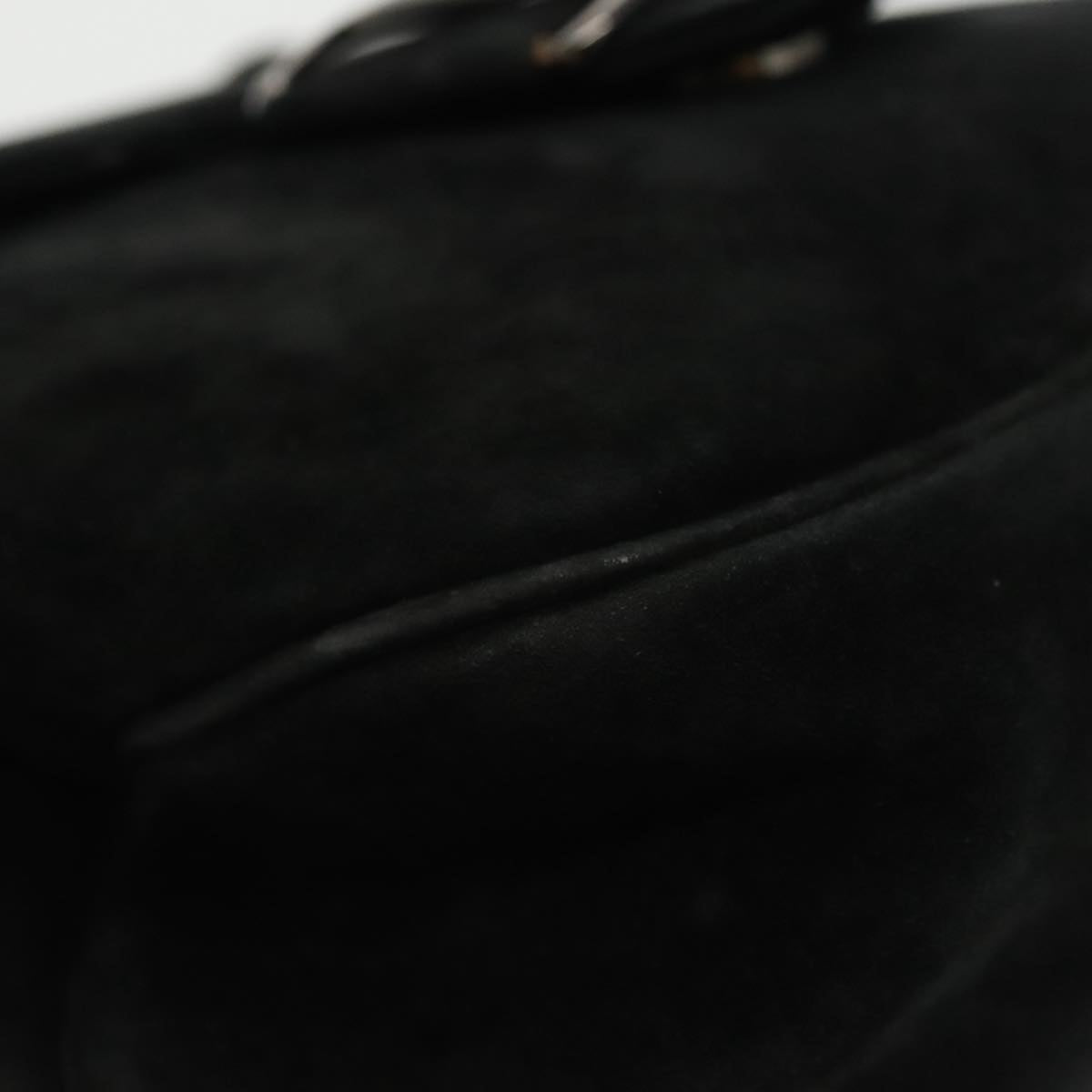 Salvatore Ferragamo Hand Bag Suede 2way Black Silver Auth bs20078