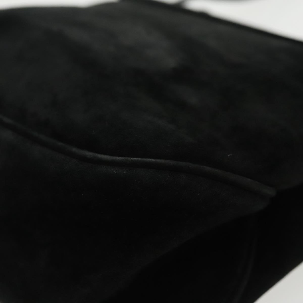 Salvatore Ferragamo Hand Bag Suede 2way Black Silver Auth bs20078