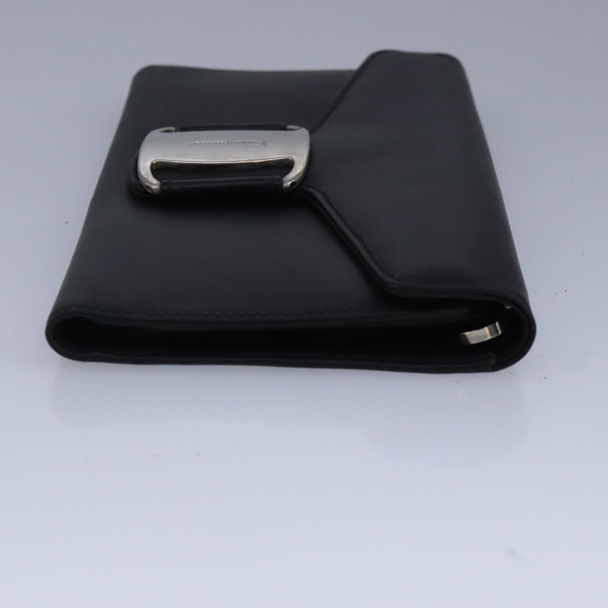 Salvatore Ferragamo Wallet Leather Black Auth bs20080