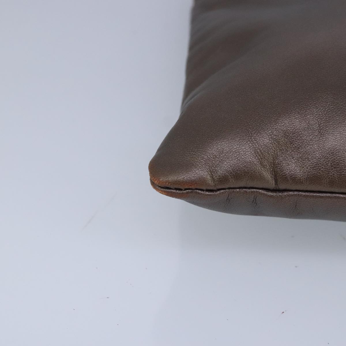 LOEWE Shoulder Bag Leather Bronze Auth bs20092