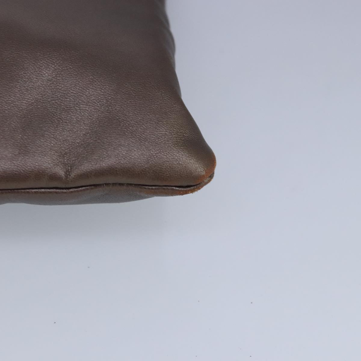 LOEWE Shoulder Bag Leather Bronze Auth bs20092