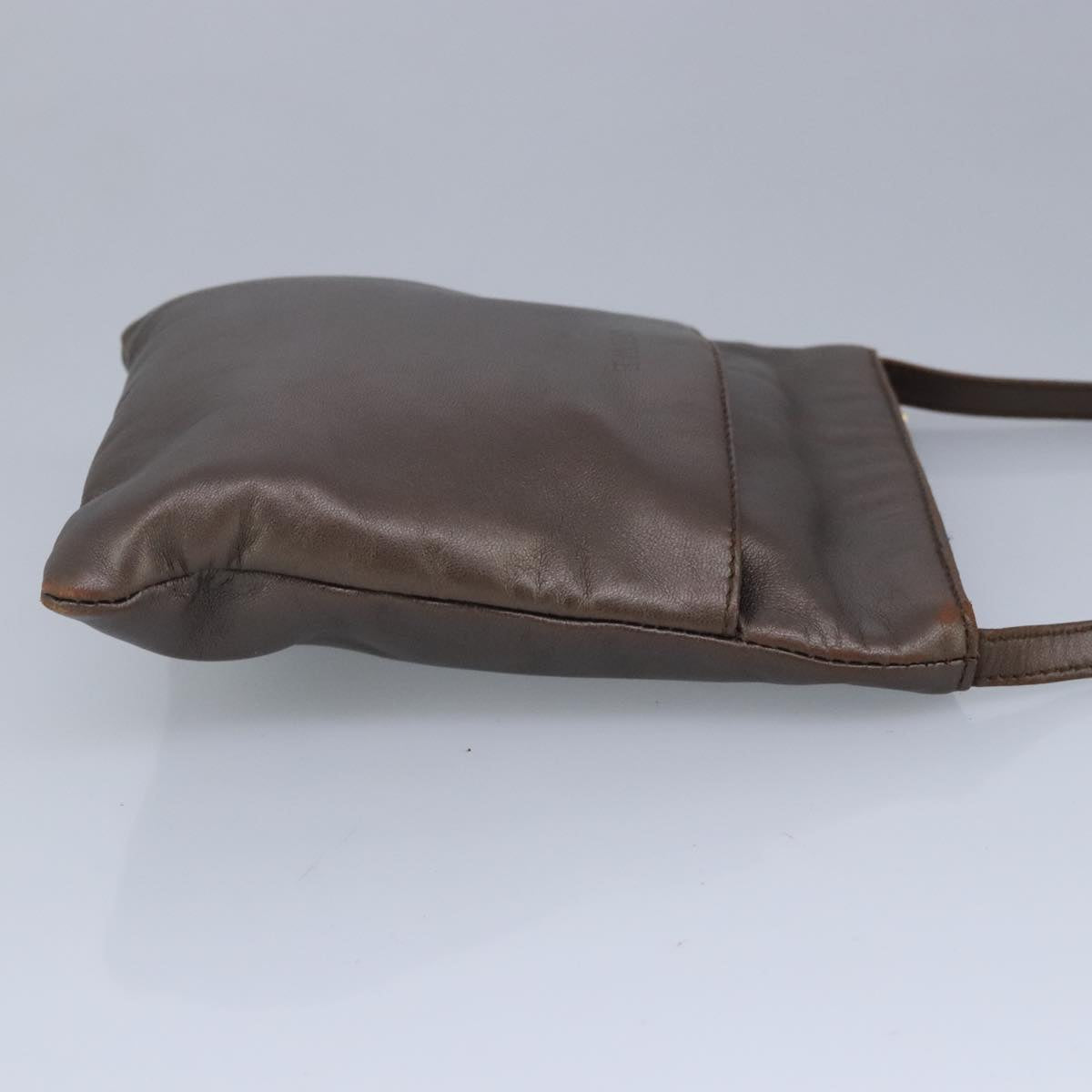 LOEWE Shoulder Bag Leather Bronze Auth bs20092