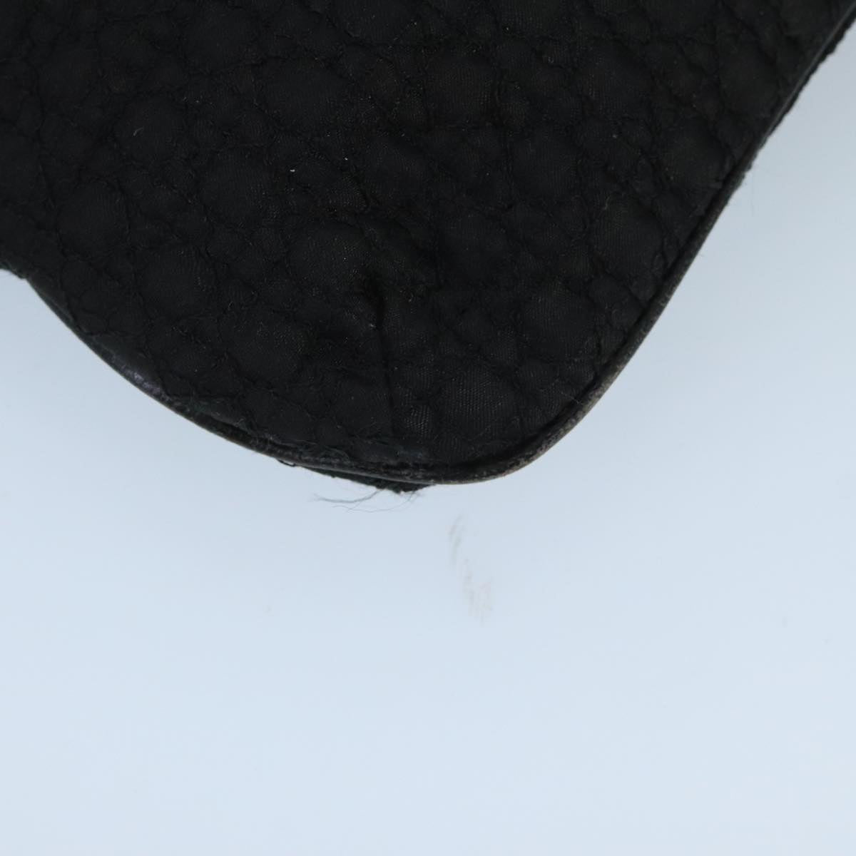 Christian Dior Canage Pouch Nylon Black Gold Auth bs20096