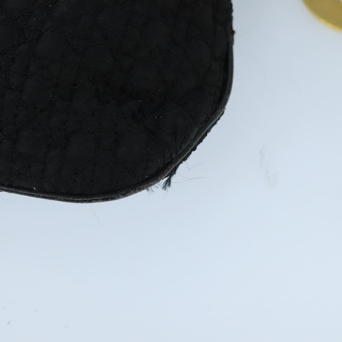 Christian Dior Canage Pouch Nylon Black Gold Auth bs20096