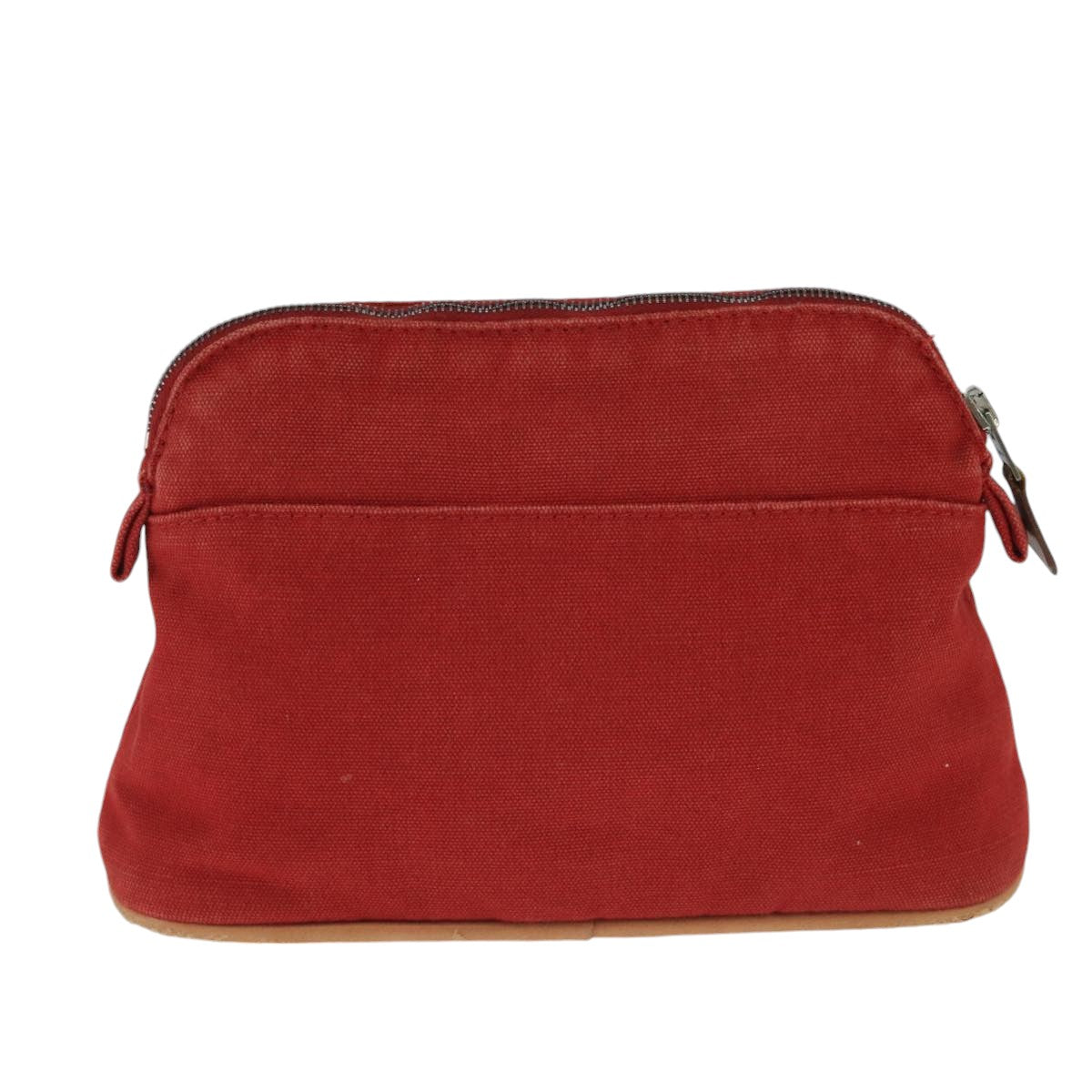 HERMES BolidePouch PM Pouch Canvas Red Silver Auth bs20146