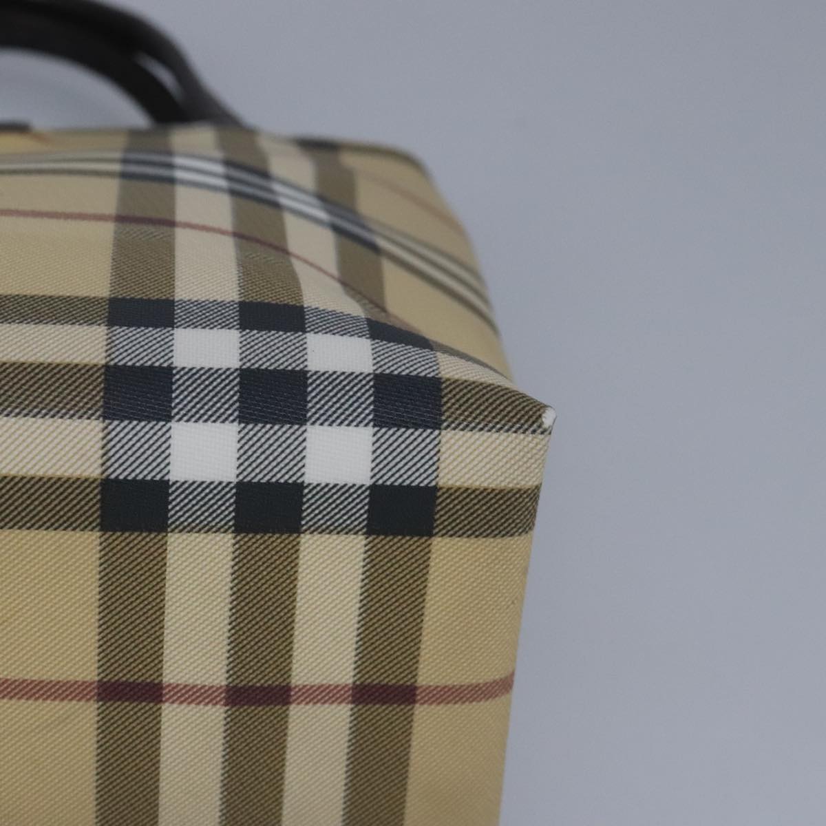 BURBERRY Nova Check Hand Bag PVC Beige Auth bs20152